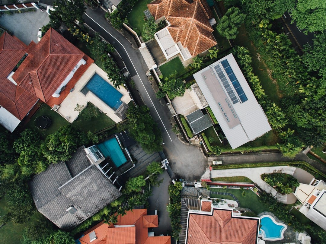 Landed home garden and pool exterior